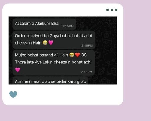Customer WhatsApp review