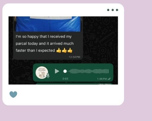 Customer WhatsApp review