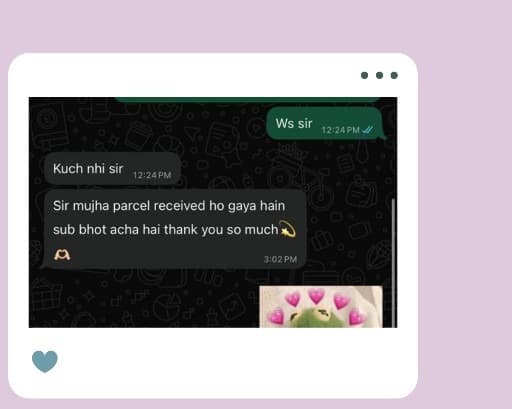 Customer WhatsApp review