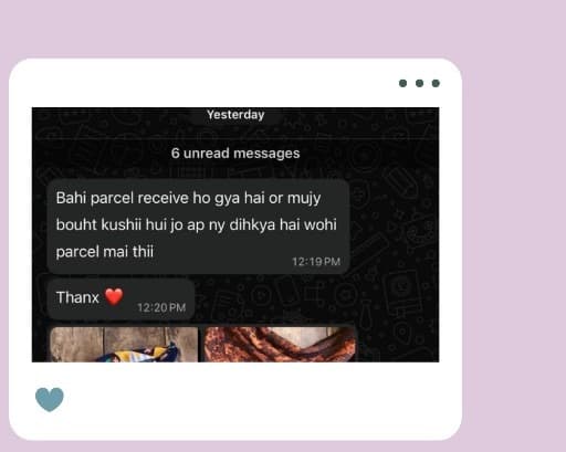 Customer WhatsApp review